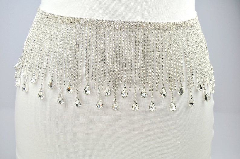 Rhinestone fringe trim clear crystal rhinestones trim with Etsy
