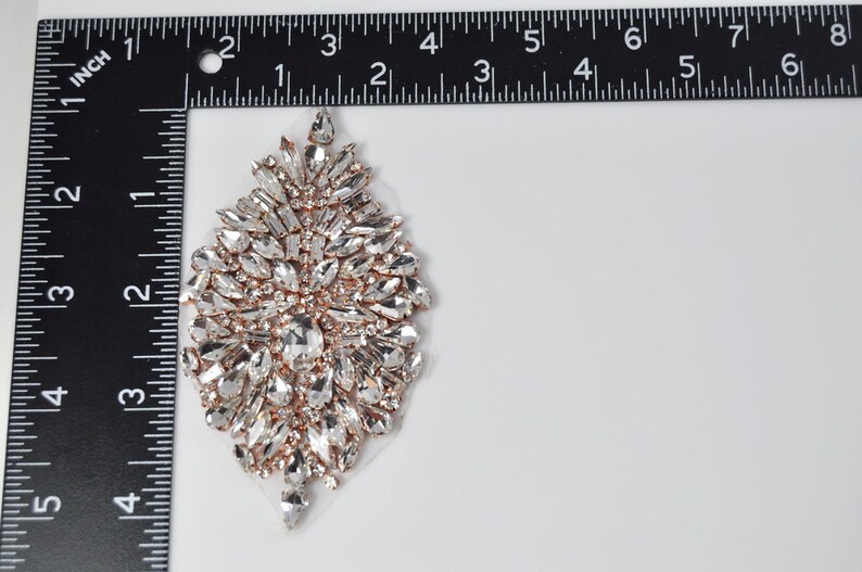 Small Rose Gold Rhinestone Applique Crystal Shoe applique DIY shoe clip shoe embellishment