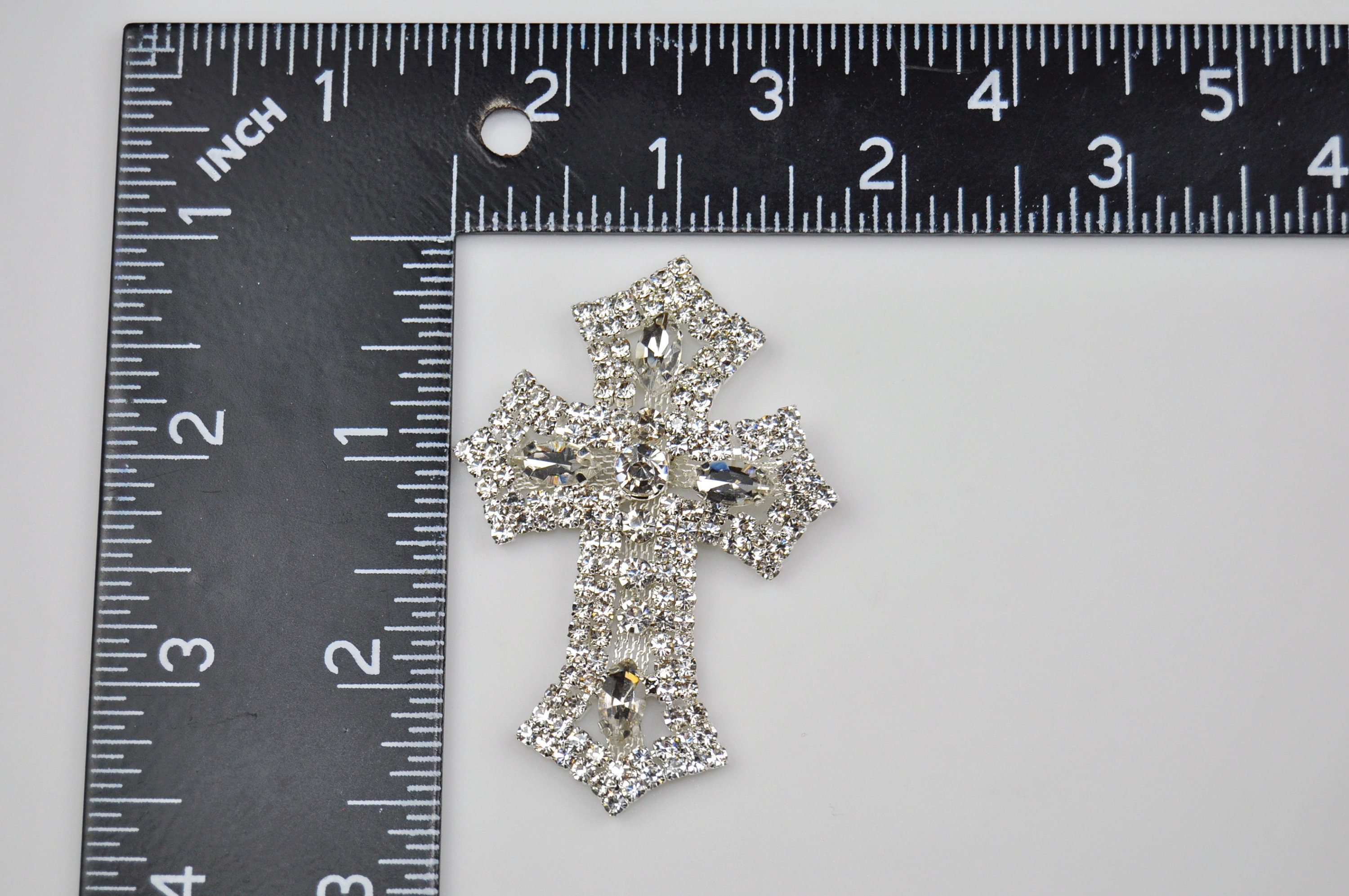 Small Rhinestone Cross Applique Silver Crystal Rhinestone - Etsy