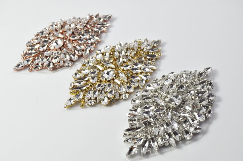 Small Rose Gold Rhinestone Applique Crystal Shoe applique DIY shoe clip shoe embellishment