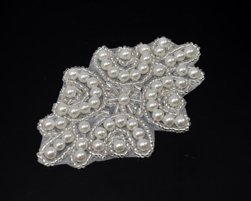 Pearl applique beaded pearl applique iron on applique for Etsy