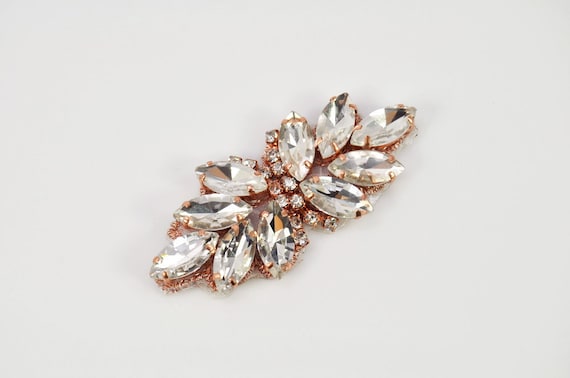 Small Rose Gold Rhinestone Applique Crystal Shoe applique DIY shoe clip shoe embellishment