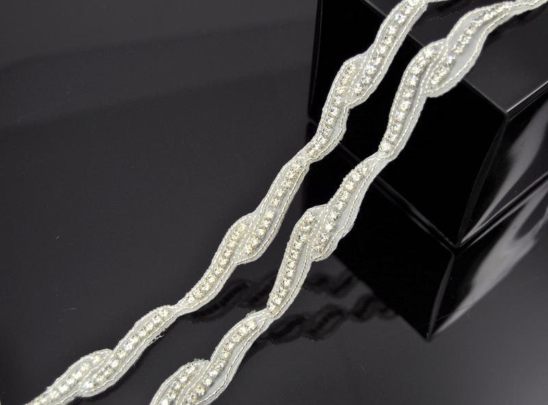 1 Yard Thin Rhinestone Trim Iron On, Crystal Bridal Trim, Good for ...