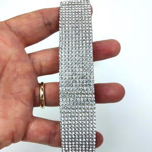 1 yard Self-adhesive crystal Rhinestones Trim, Rhinestone Ribbon, Crystal Applique for wedding dress, Sashes, belts, headbands - 1 inch wide