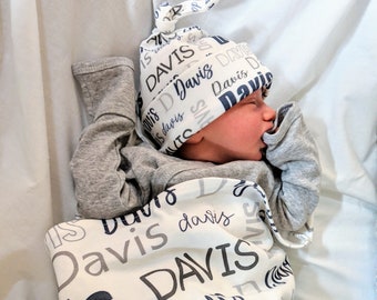 personalized baby boy swaddle