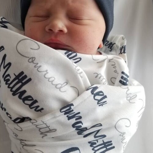 Thin Blue Line Baby Milestone Blanket Policeman Baby Blanket Etsy