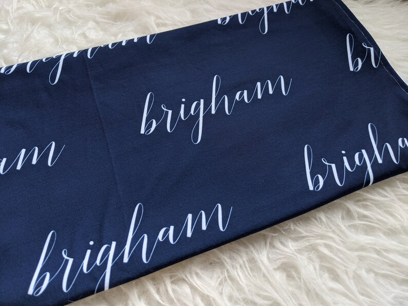 Personalized Navy Blue Swaddle Blanket // Baby Personalized Etsy