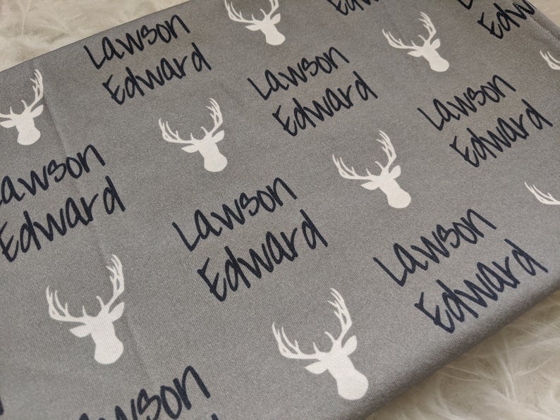 Personalized deer swaddle blanket // baby personalized name Etsy