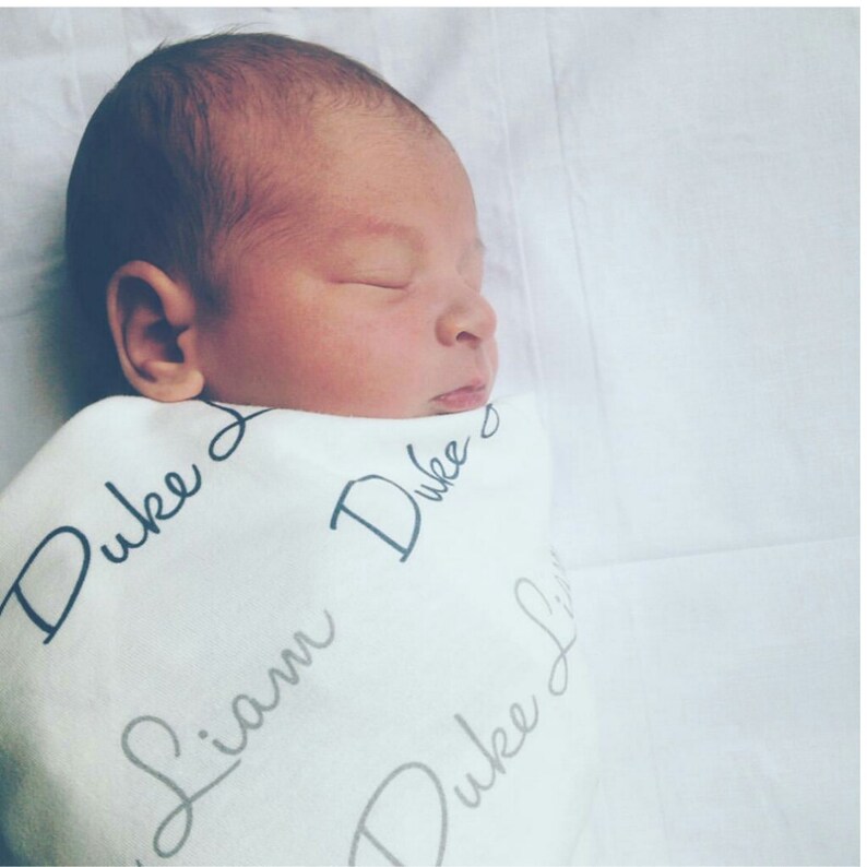 Personalized baby name swaddle blanket for newborn or hospital Etsy