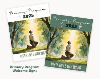 Primary Program Invitation LDS Editable Template, Church of Jesus Christ of Latter-Day Saints Primary Joseph Smith welcome sign
