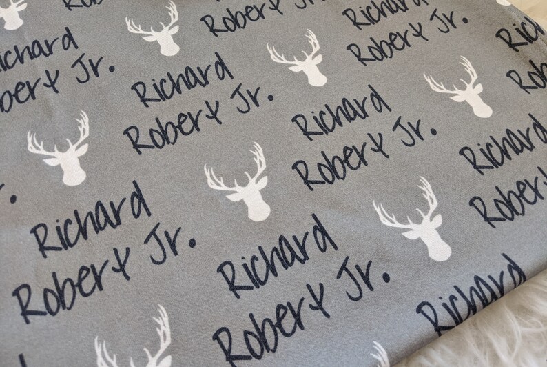 Personalized deer swaddle blanket // baby personalized name Etsy