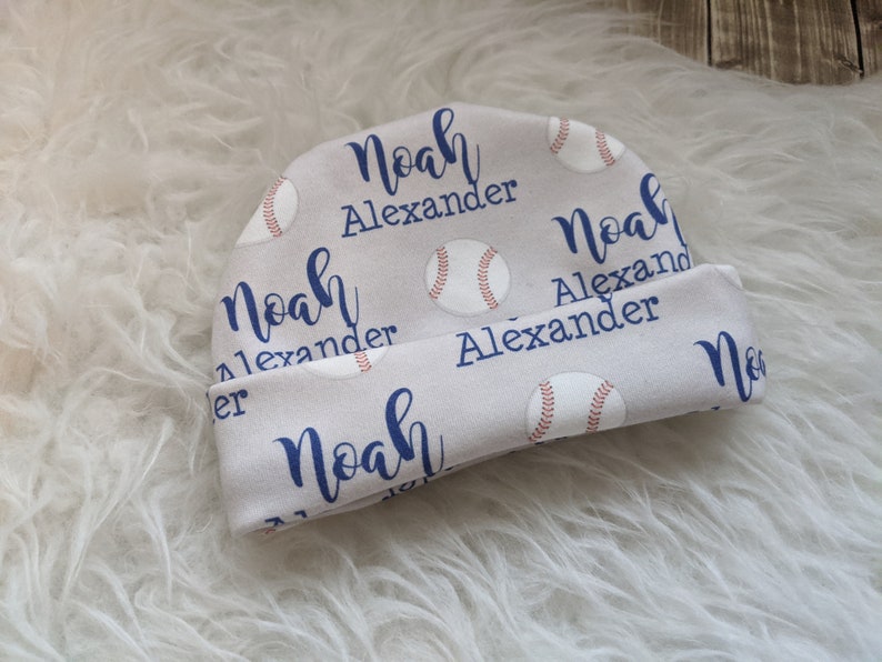 Personalized Swaddle Blanket and Baseball Hat Set Etsy