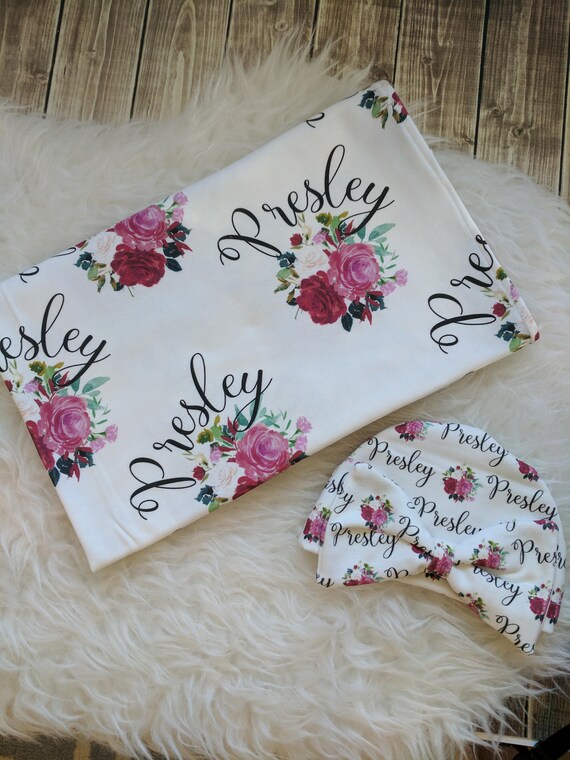 purple floral swaddle