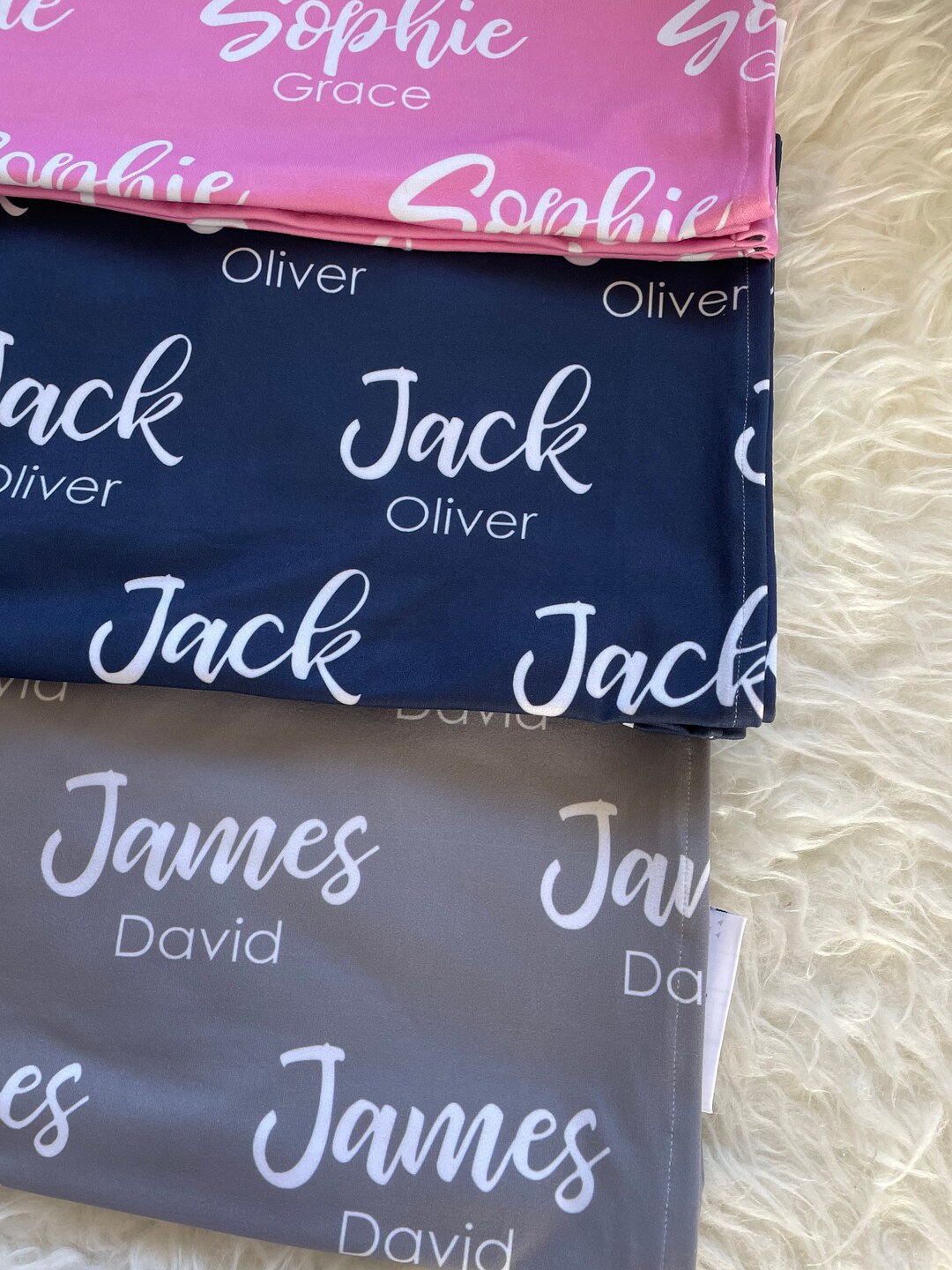 Personalized Jersey Swaddle and Knot Hat Set for Baby Baby Shower