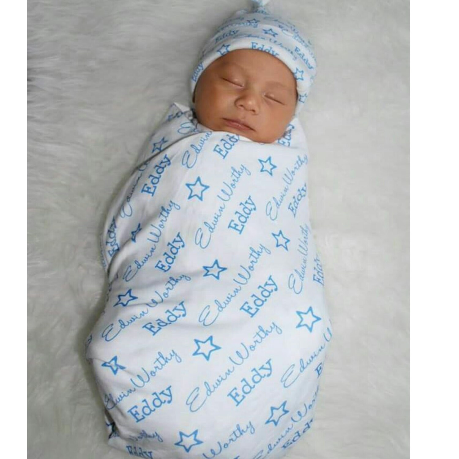 Personalized Swaddle Blanket. 100% organic cotton Baby