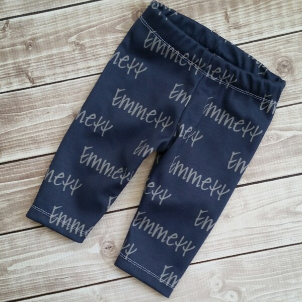 Personalized baby name leggings: baby and toddler personalized name leggings organic cotton knit baby shower gift