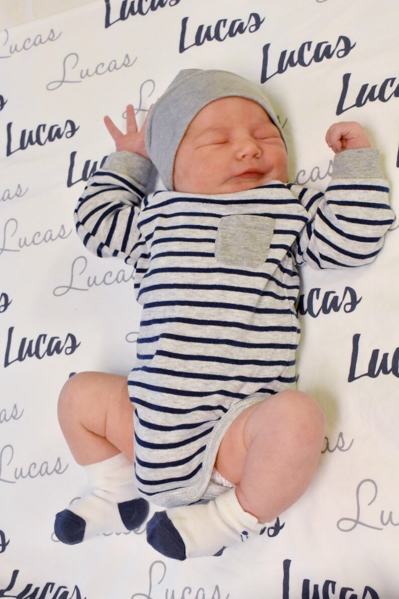 Personalized Baby Swaddle Blanket Baby Personalized Name Etsy