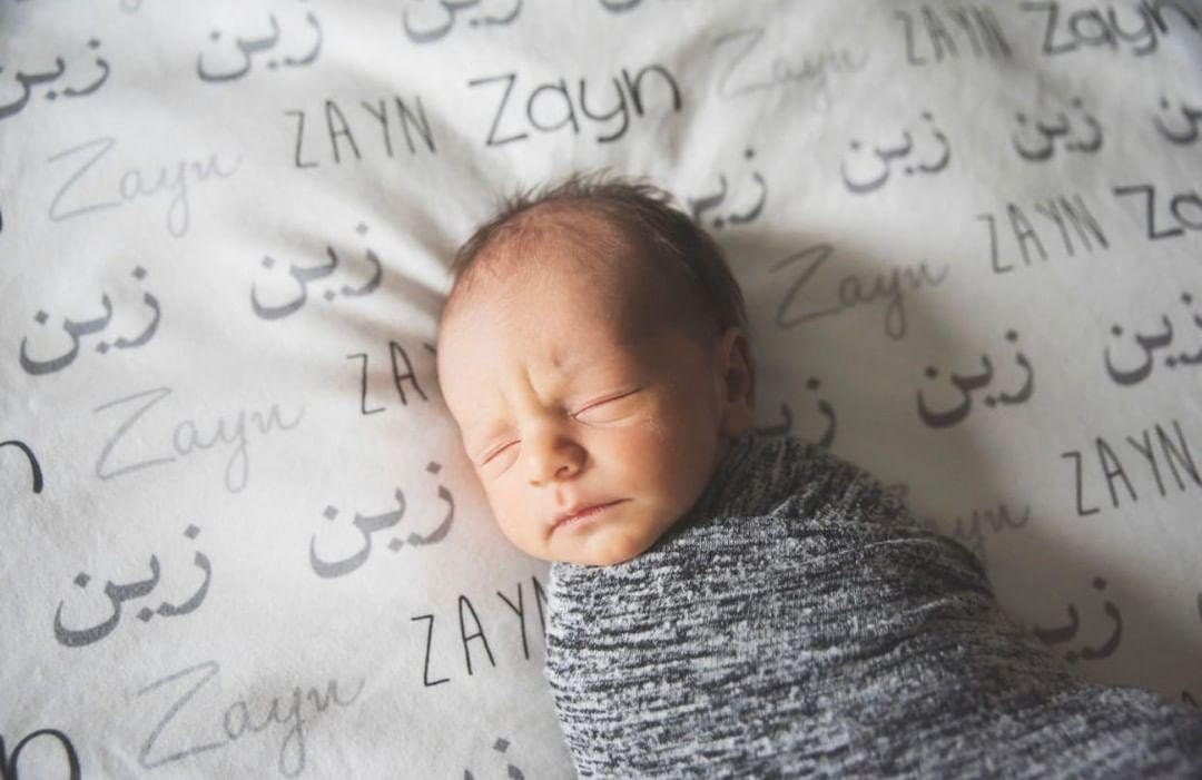 Personalized Arabic Swaddle Blanket Personalized Blanket Newborn Name
