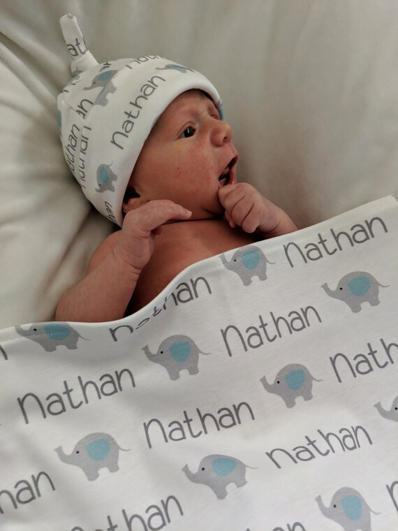 etsy personalized swaddle blanket