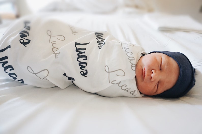 Personalized Baby Swaddle Blanket Baby Personalized Name Etsy