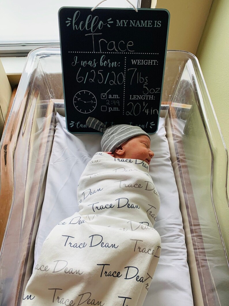 Personalized baby name swaddle blanket for newborn or hospital Etsy