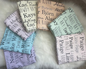 Personalized Name Swaddle, Newborn Swaddle Blanket, Baby Blanket Set = Hat or Name Headband, Name Swaddle Baby Shower Gift Custom Rainbow
