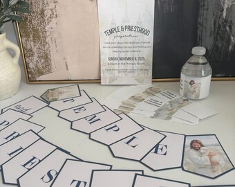 Temple and Priesthood Preparation Program LDS Editable Template, Church of Jesus Christ of Latter-Day Saints Invitation and program