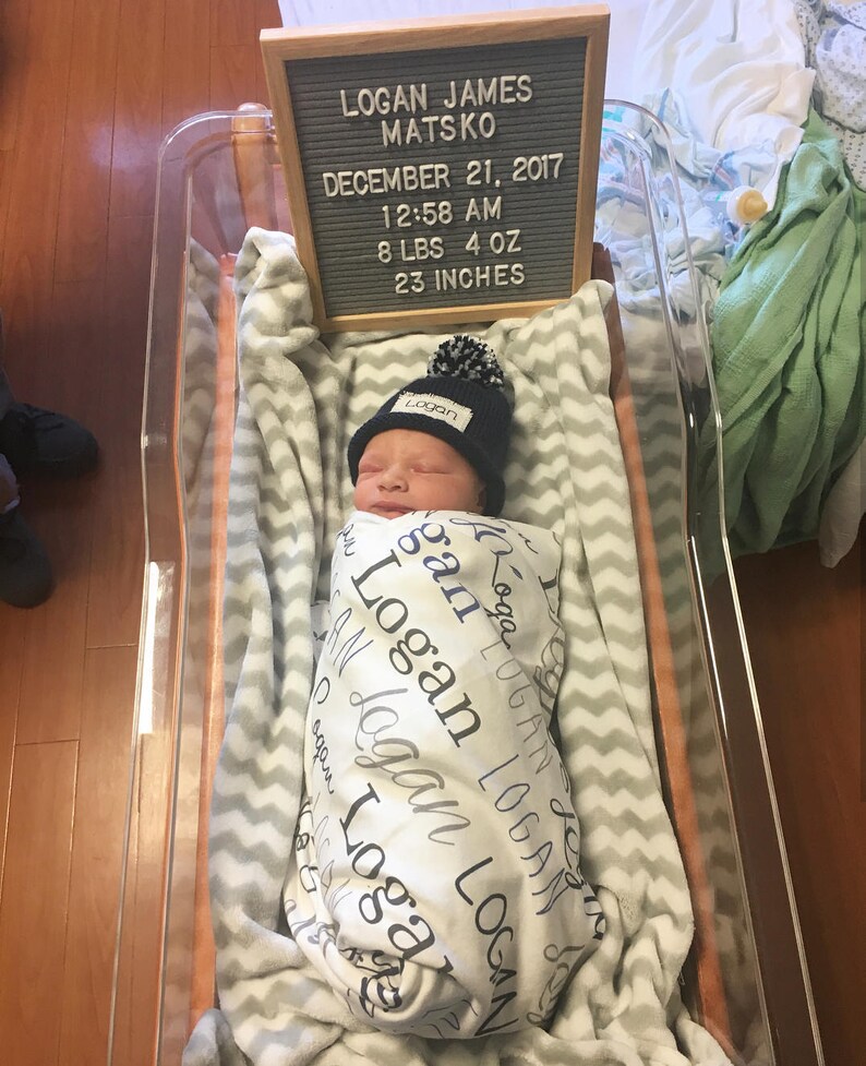 personalized name swaddle