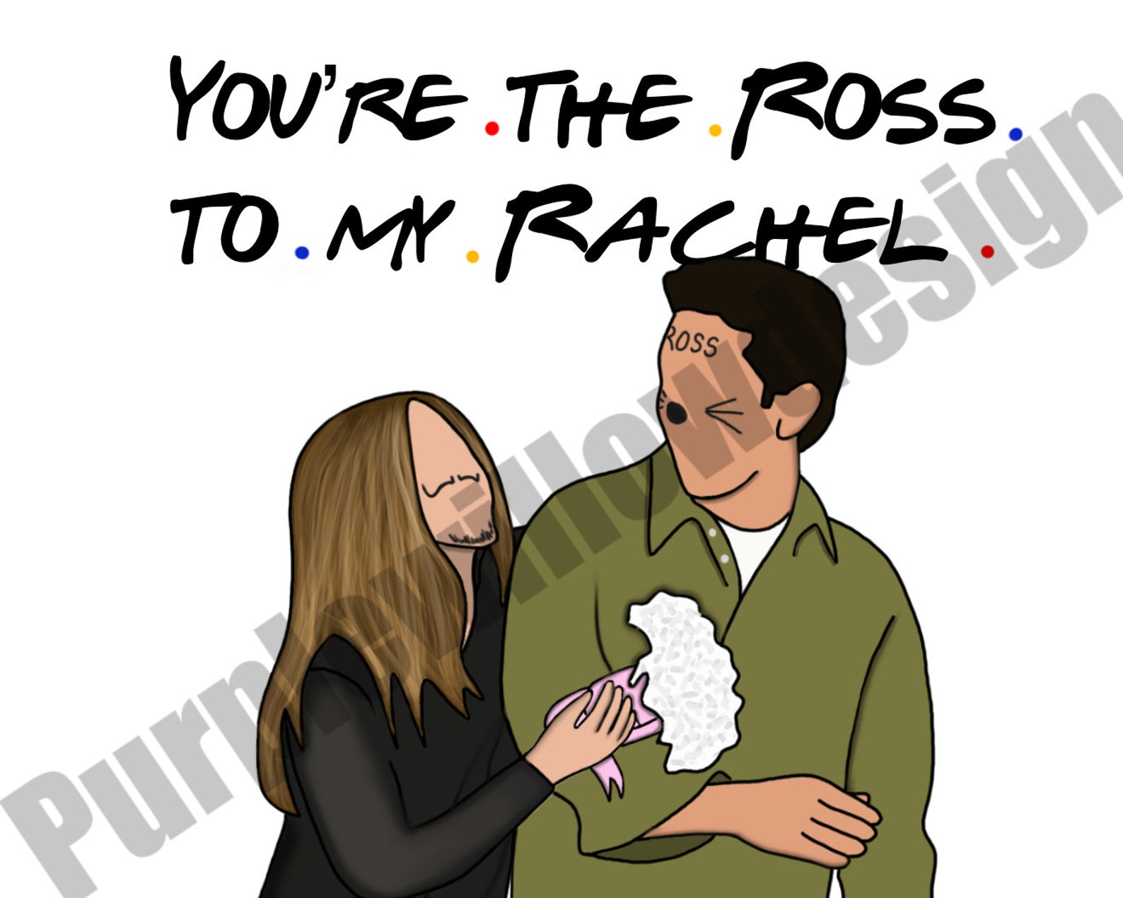 Friends Digital Print Ross & Rachel Etsy España