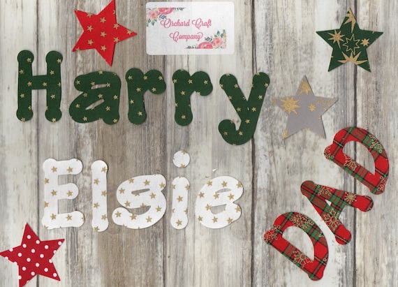 Iron on Fabric Christmas Letters and Numbers.up to 7 4-5 Cm Upper