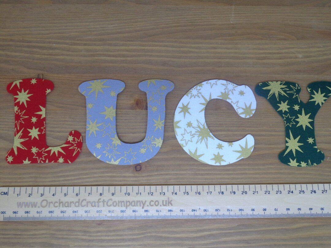 Iron on Fabric Applique Letters and Numbers 7.5 Cm 3 Inch Christmas