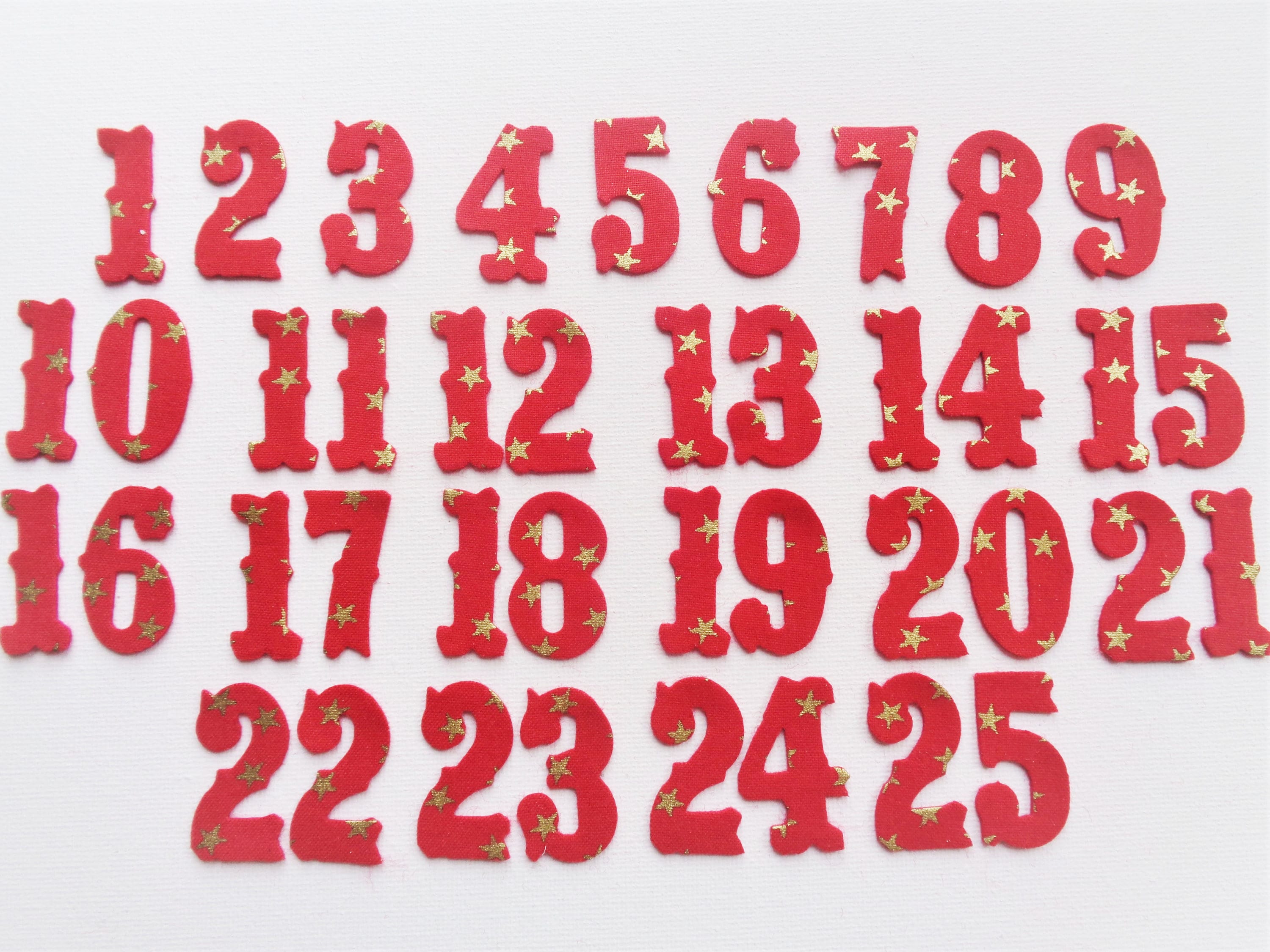 Numbers for the Advent calendar to iron on