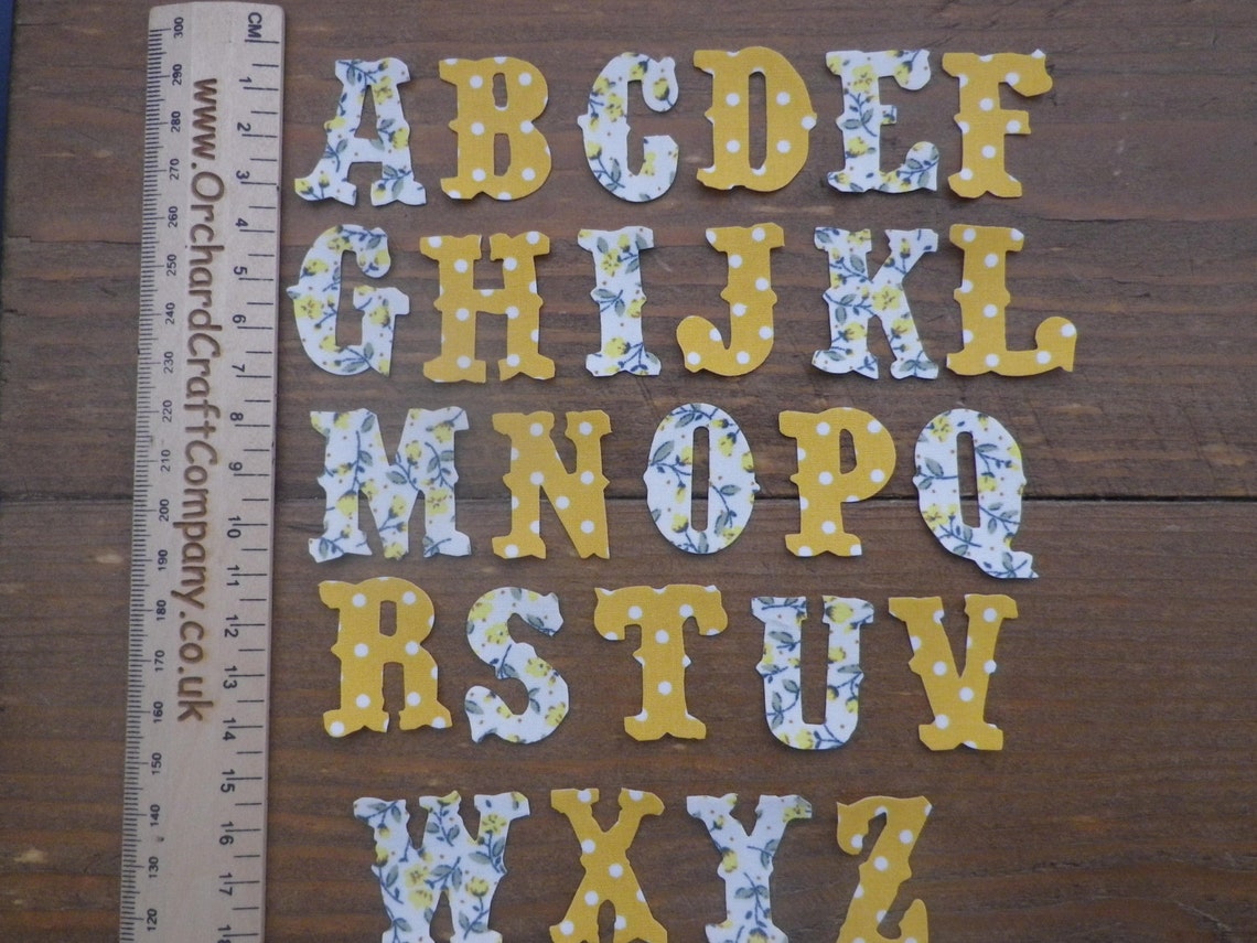 Full Alphabet Iron on fabric Applique letters No sew 3 cm | Etsy