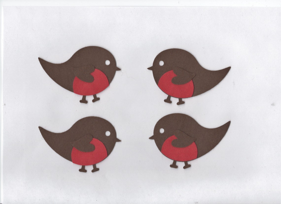 ROBINS Set of 4 Quality Felt Robins Christmas Craft Santa  Etsy