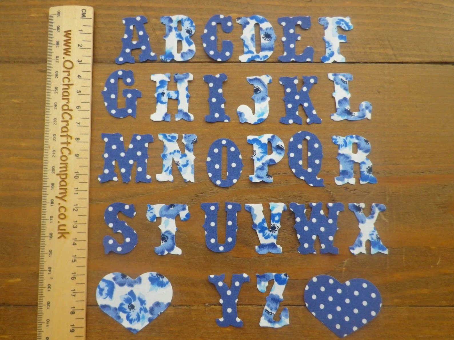 Full Alphabet Iron on fabric Applique letters No sew 3 cm | Etsy