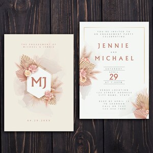 Blush Floral Wedding Engagement Party Invitation *DIGITAL file available