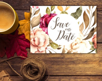Fall/Autumn Florals Save the Date *DIGITAL file available
