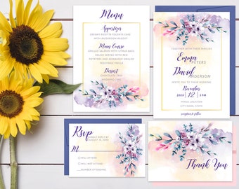 Watercolor Purples and Florals Collection *DIGITAL file available