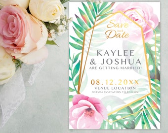 Tropical Floral Save the Date *DIGITAL file available