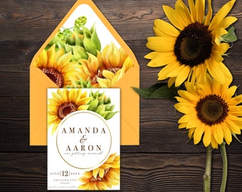 Summer Sunflowers Wedding Save the Date Card *DIGITAL file available