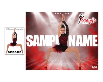 Edición de fotos de atleta deportivo - Red Smoke Stage * ARCHIVO DIGITAL * Retrato personalizado de deportes de acción, póster de atleta personalizado, regalo de graduación