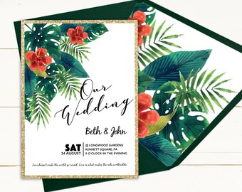 Watercolor Tropical Invitation *DIGITAL file available