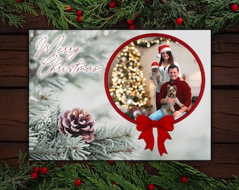 Modern Happy Holidays Christmas Photo Card *DIGITAL FILE ONLY