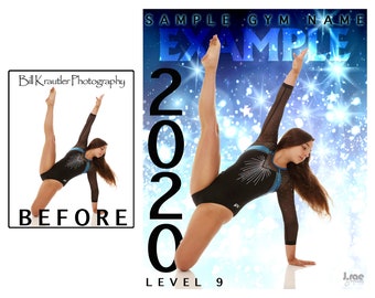 Edición de fotos de atleta deportivo - Blue Sparkle * ARCHIVO DIGITAL * Retrato personalizado de deportes de acción, póster de atleta personalizado, regalo de graduación