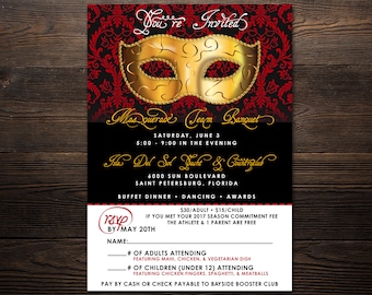 Invitación de banquete de mascar *archivo DIGITAL disponible