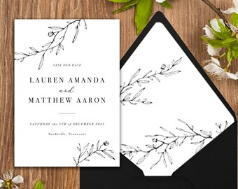 Simply Elegant and Floral Save the Date *DIGITAL file available