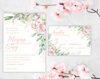 Pastel Floral Wedding Invitation Collection *DIGITAL file available