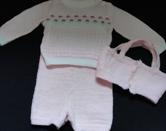 Vintage Baby Girl Sweater Set - 3 pc