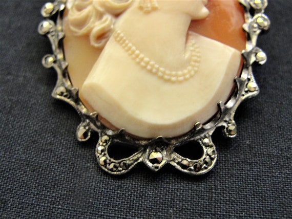 Antique 1940s Victorian Cameo Silver - image 7