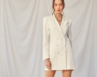 White Blazer Dress - Etsy
